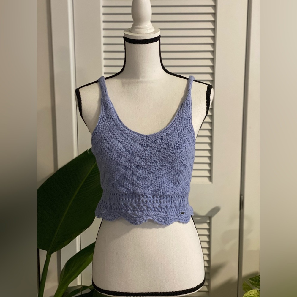 Hollister blue crop top